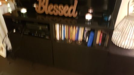 TV stand cabinet shelf black like new
