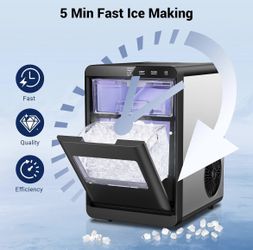 Ice Makers Countertop, 44lbs/24h Nugget Ice Maker Chewable Ice Ready in 5-10Mins.