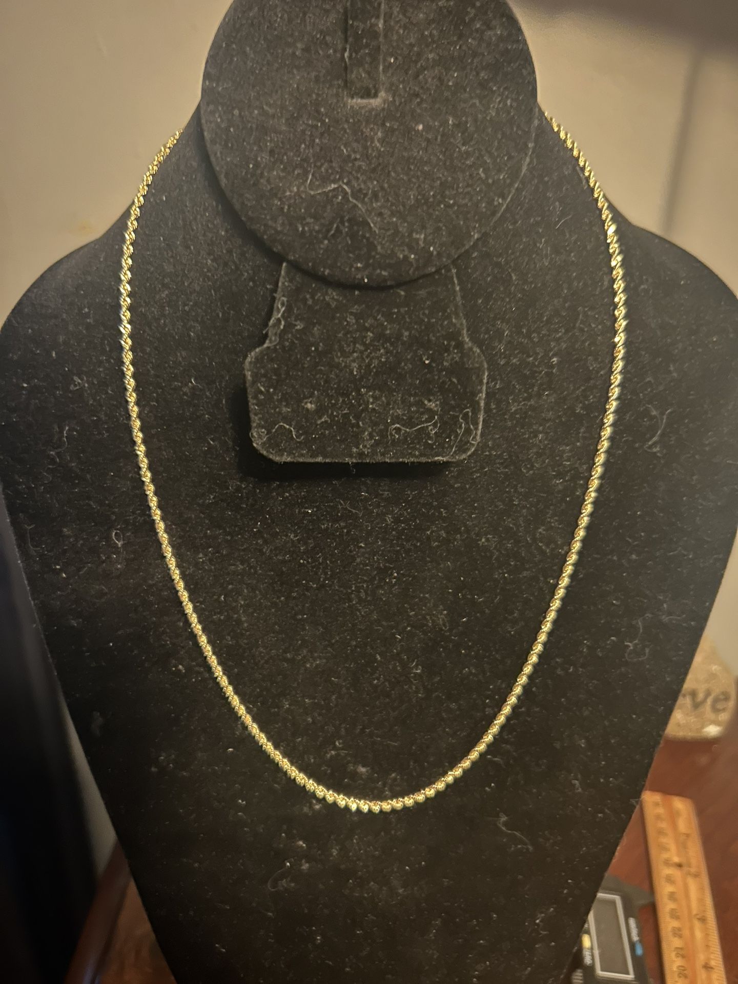 14k Gold Rope Chain Necklace 3.4 Grams 14k 22 Inch