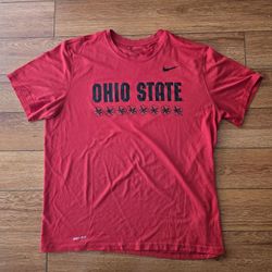 Ohio State Buckeyes The Nike Tee Athletic Cut Dri Fit Red Shirt Size XL