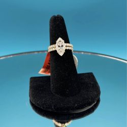 #- 149 Stunning Moissanite Marquise Engagement Ring Set Size 6