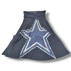 Dallas Cowboys Shirt Size Large 27" Waist By Cowboys Her Style A-Line Skirt Graphic Print Star Women's Skirt Measurements In Description 