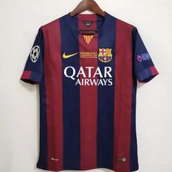 Soccer Jersey Barcelona 2015 Final UEFA Neymar Jr #11  Regular Size Red Blue