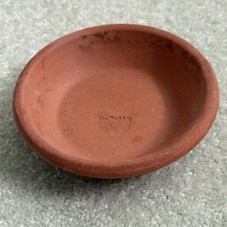 Small Shallow Terra-Cotta DoRoMa Pet Bowl Made In Italy