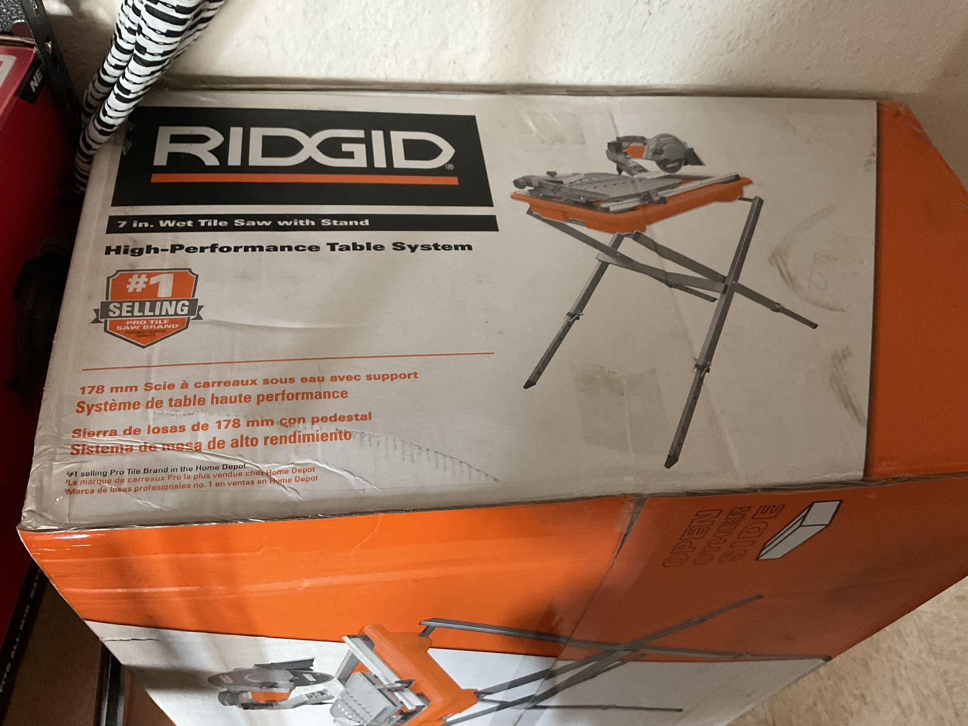 Rigid New 9 Amp 7” Tile Saw New In The Box Complete. New