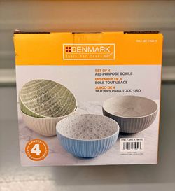 NEW Denmark Tools For Cooks Porcelain All-Purpose Bowls (Set of 4)