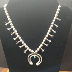 Vintage Navajo Squash Blossom Necklace.  