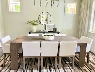 Restoration Hardware Dining Set – 84” Table + 8 Chairs – Like New - Moving Slaw