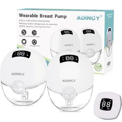 ADINCY Wearable Breast Pump LED Hands Free Electric Double Pump BPA Free | New Factory Sealed