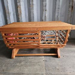 Lobster Trap Theme Glass Coffee Table