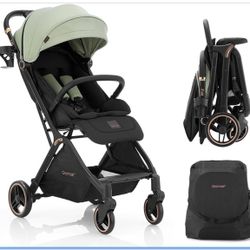 Gromast Gravity Folding Baby Stroller - Portable Travel Toddler Stroller - Green