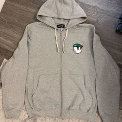 Malbon Zip-Up Hoodie Grey Size XL