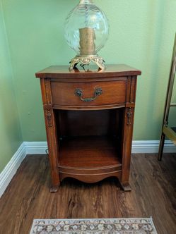 Mid Century Drexel Vintage Wood Nightstand 1950's Mahogany Dovetail
