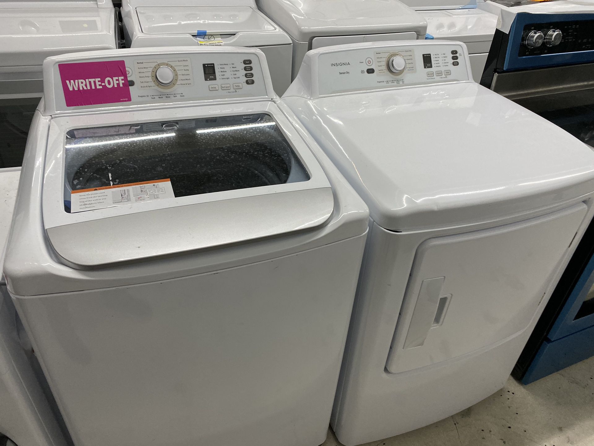 Washer and dryer insignia new scratch and dent 1 year manufacturing warranty free delivery