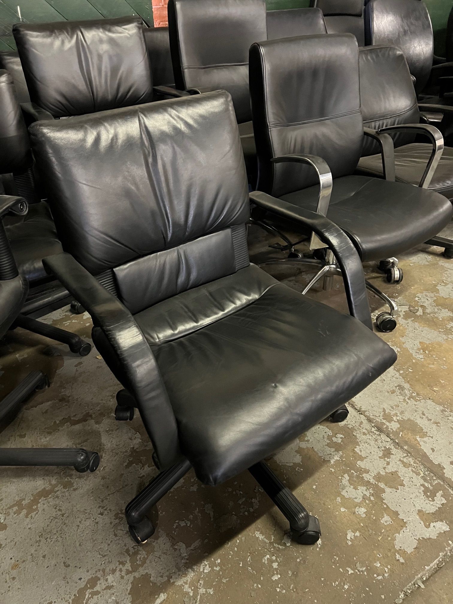 (RARE) VITRA LEATHER CHAIRS by MARIO BELLINI