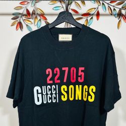 GUCCI 22705 Gucci Songs, Print T-shirt In Black !!!