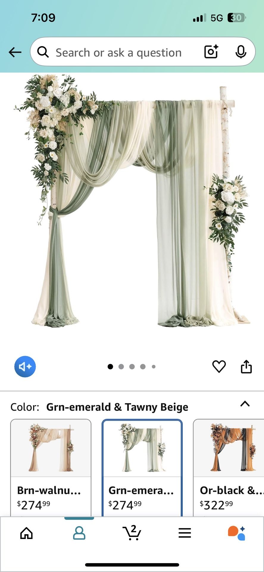 Lings Moment Wedding Arch Flowers with Sheer Drapes Kit