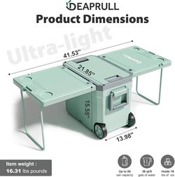 36 Quart Cooler with Wheels, Ice Chests Portable Wheeled Cooler Holds Ice up to 6 Days, Leak-Proof Outdoor Insulated Ulta-Light Hard Cooler for Campin