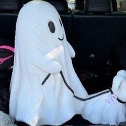 Large Halloween Giant Goblin & Ghoul Ghost Walking Dog