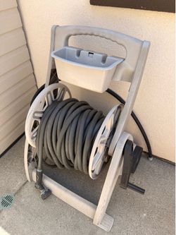 Water hose reel, water hose + nozzle