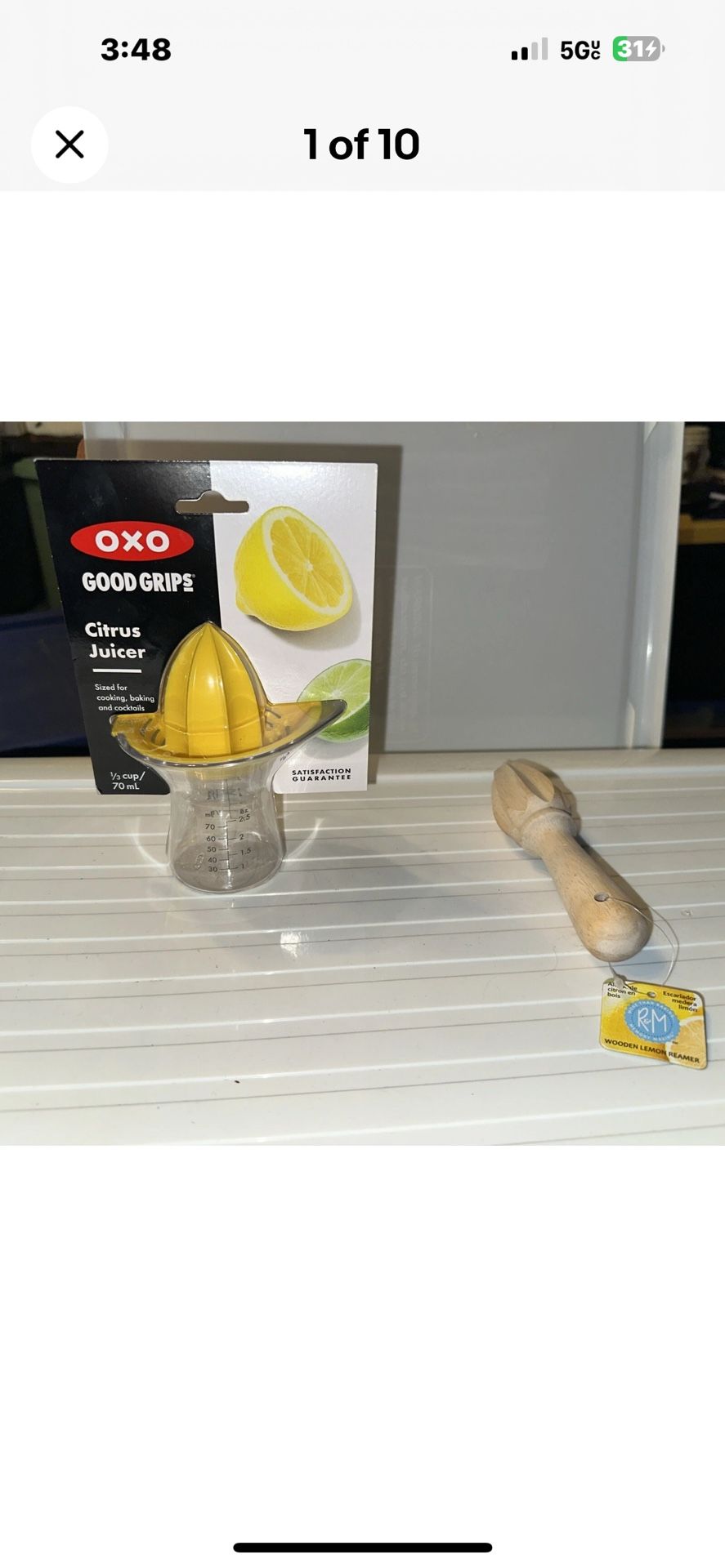 Good Grips Citrus Juicer and Wooden Lemon Reamer