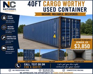 40FT Cargo Worthy Shipping Container Delivered to Denver, CO – $3,850