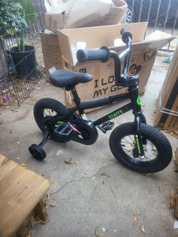 Glerc 12 Inch Kids Bike BMX Style Bicycle with Training Wheels Coaster