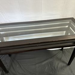 Sofa Console Entry Wood Glasstop Table