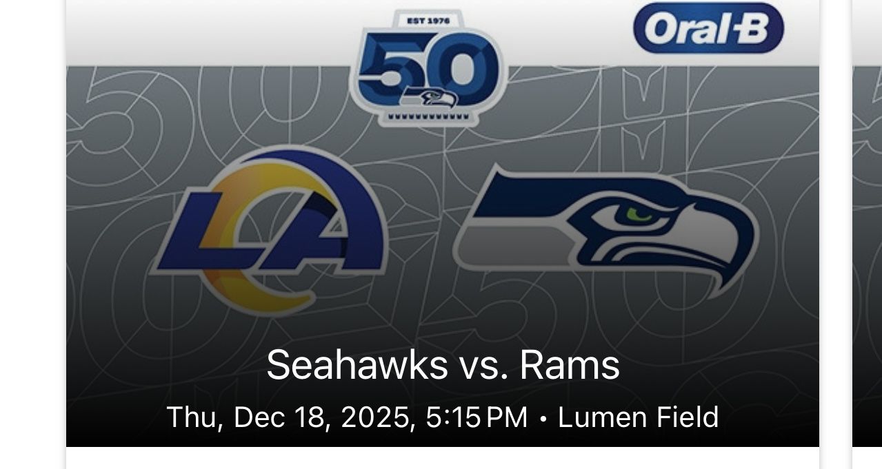 Seahawks vs. Rams - TNF!