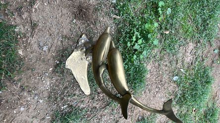 Brass Dolphin Figurine Sculpture
