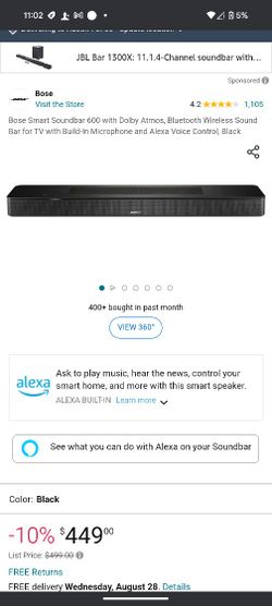 Brand New Bose 600 Smart Sound Bar 