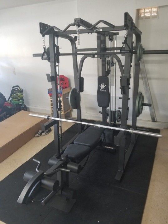 Smith Machine 2001 | Multi-Use Adj Bench | Gym Equipment | Fitness | Squat Rack | Excercise |🔴WEIGHTS AND BARBELL SOLD SEPARATELY 🔴 FREE DELIVERY 🚚