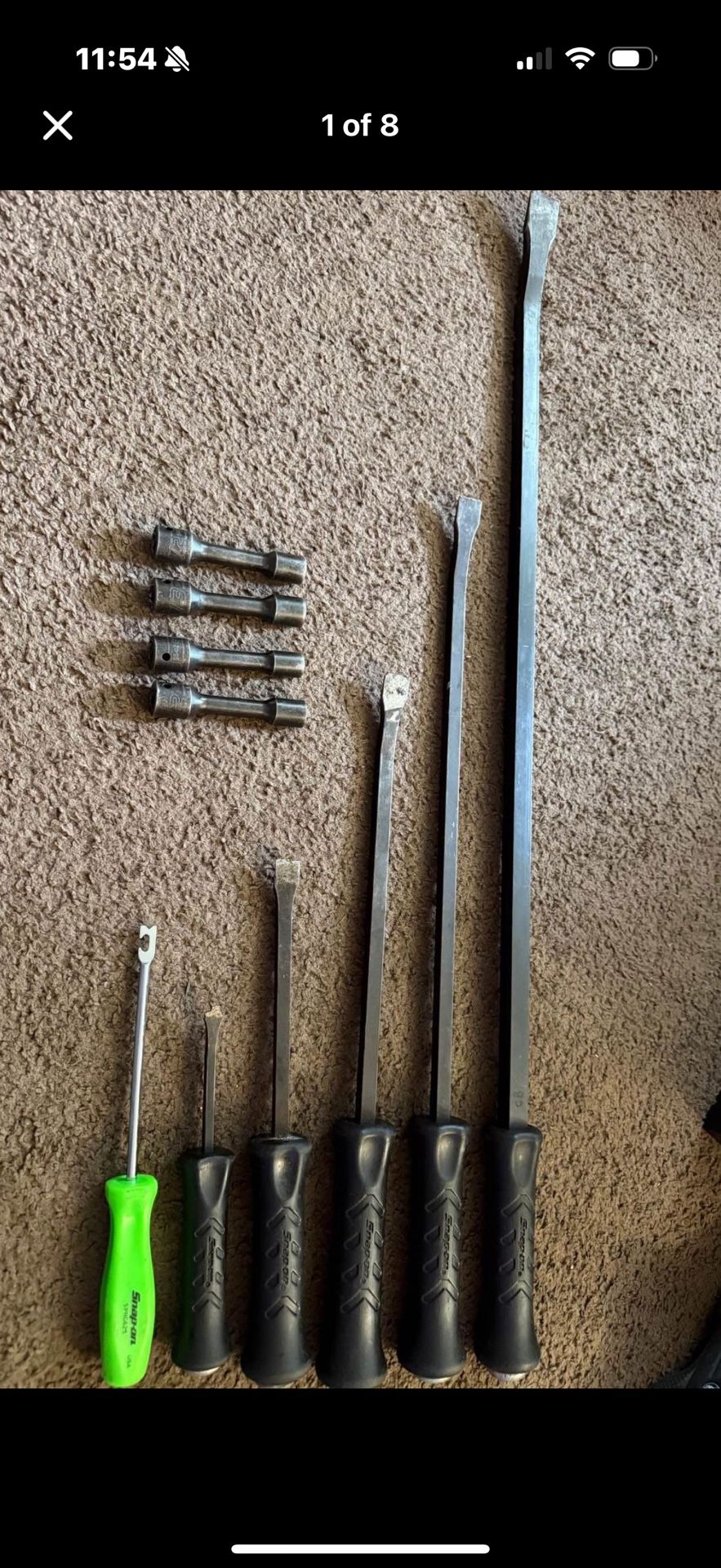 Snap On Pry Bars, Driveline Sockets And Brake Tool.
