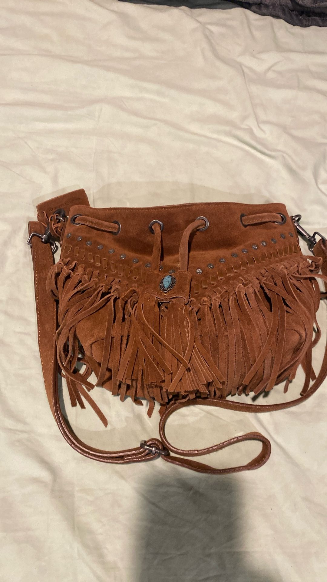 Bucket Bag Suede Fringe Danica 