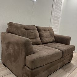 Modern Brown Microfiber Loveseat Free Delivery