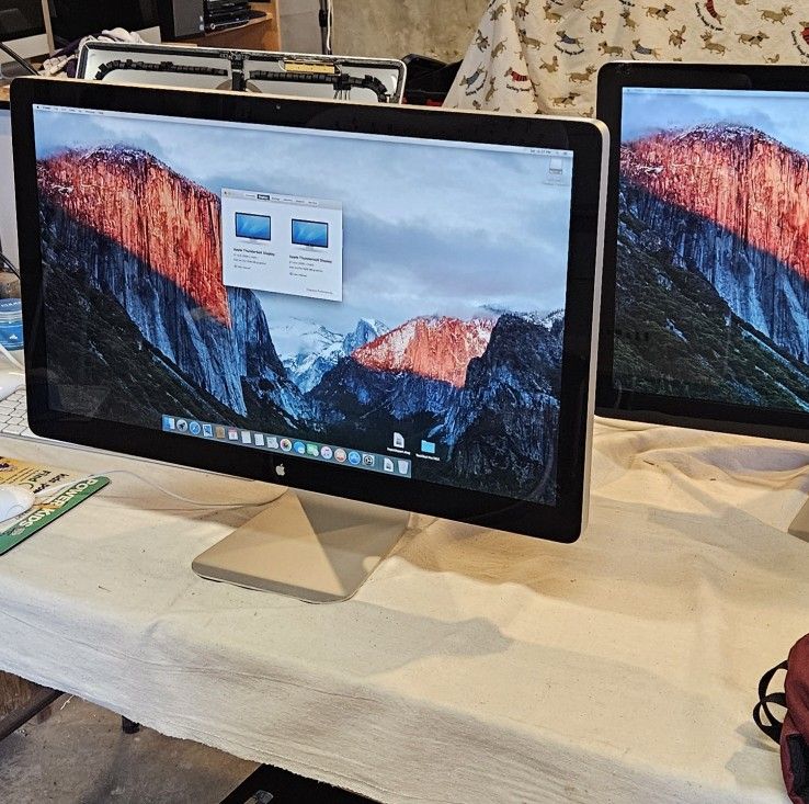 Apple 27 Inch THUNDERBOLT Monitor. Frayed Cable. 💯 functional... 