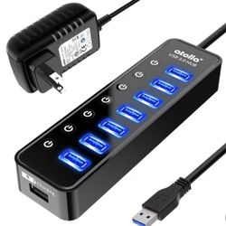 Powered USB Hub 3.0, Atolla 7-Port USB Data Hub 
