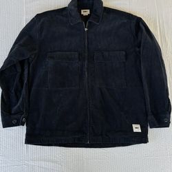 Obey Corduroy Jacket Navy Blue Mens Size Medium