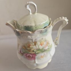Vintage Porcelain German Cremer w/Water Lily Design 