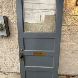 Vintage Door Glass Window Mail Slot DIY 