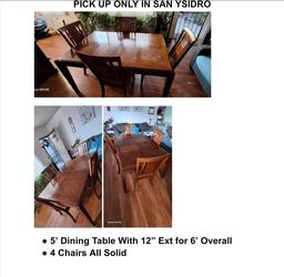 Dinning table with 4 chairs
