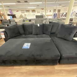 New All Black USA Made Super Comfy Sectional Sofa Couch *Ottoman Sold Separately*