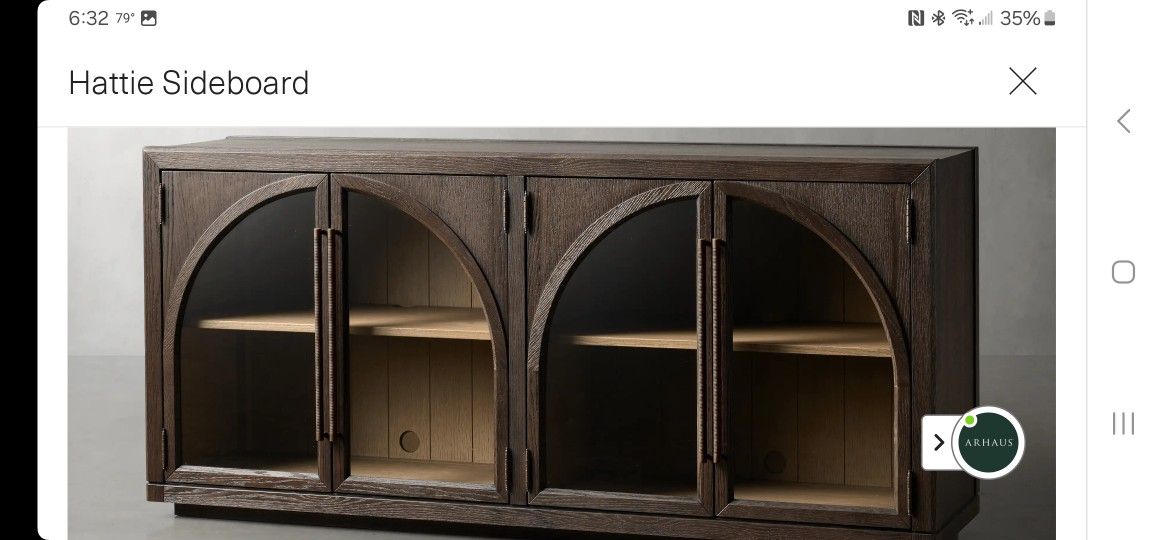 Arhaus, Hattie Sideboard In Bahasa Brown.