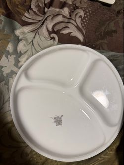 Corelle by Corning White 3-Compartment Divided Dinner Plate