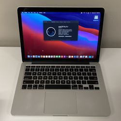 Apple 13” 2013 MacBook Pro Retina 2.4ghz Core i5 16gb RAM 256gb Flash HDMI Webcam WiFi Dual Thunderbolt macOS Big Sur