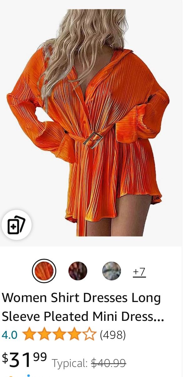 Shirt Dress Orange Size Xl