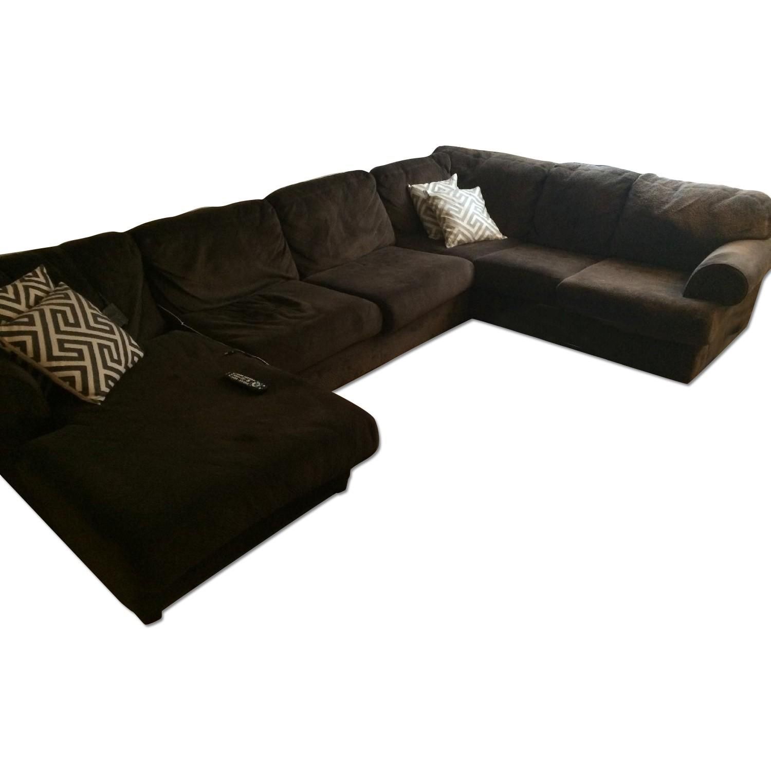 Ashley's Brown Microfiber Sectional Couch