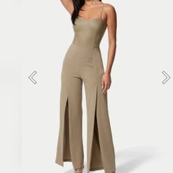 Bebe Vegan Leather Jumpsuit New