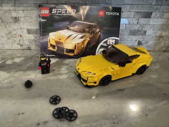 LEGO Speed Champions Toyota GR Supra Collectible Sports Car Toy Building Set with Racing Driver Mini-figure (299 pieces); #76901 - complete & built! 