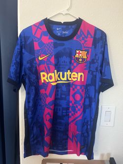 Nike FC Barcelona Third Soccer Jersey 2021/22 Football Blue Rare Size M Medium